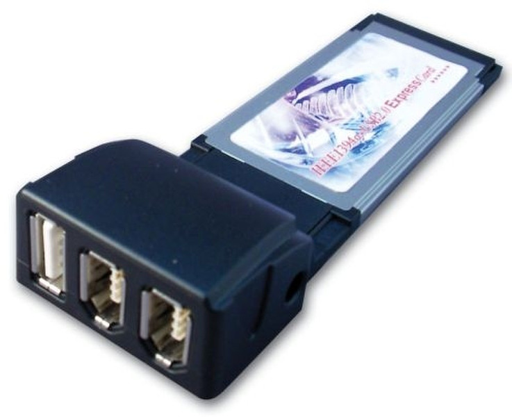 Kouwell 2-Port IEEE 1394a & 1-Port USB2.0 Express Card interface cards/adapter