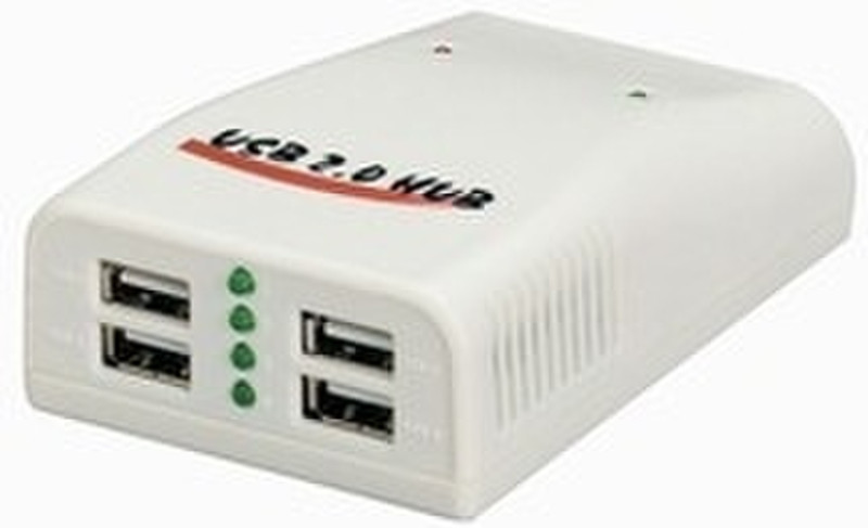 Kouwell 4 Port USB 2.0 Hub 480Mbit/s Weiß Schnittstellenhub