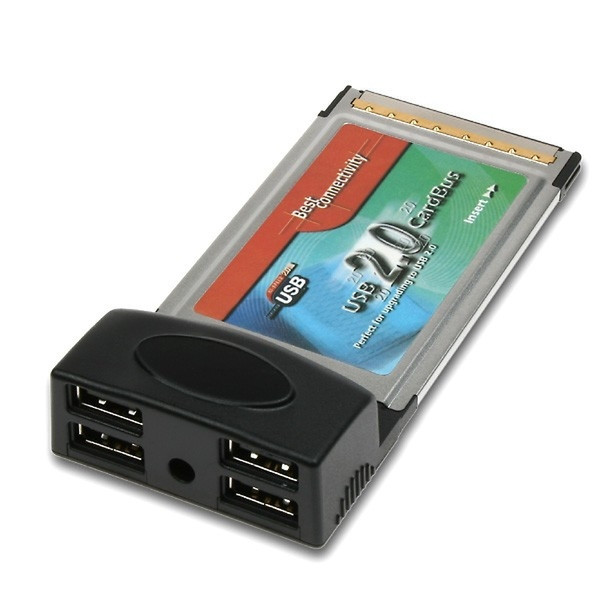 Axago PCMCIA CardBus 4x USB2.0 NEC интерфейсная карта/адаптер