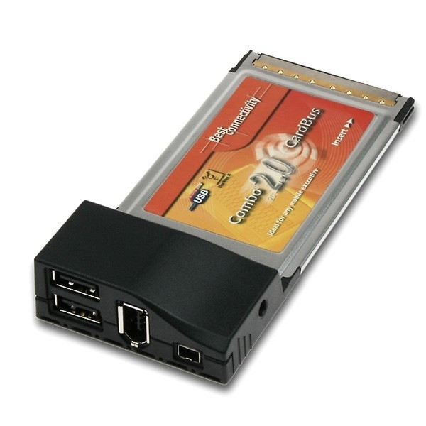 Axago PCMCIA CardBus 2x1394a + 2xUSB2.0 интерфейсная карта/адаптер