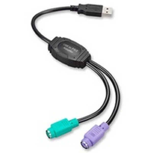 Axago ADPS-40 USB 1.1 PS2 Adapter USB1.1 PS/2 Black cable interface/gender adapter