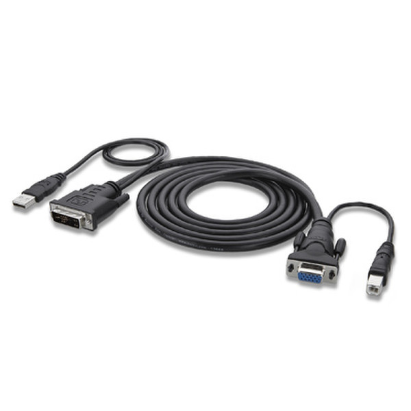 Belkin F1D9007B10 3.048m VGA (D-Sub) + USB Schwarz Videokabel-Adapter