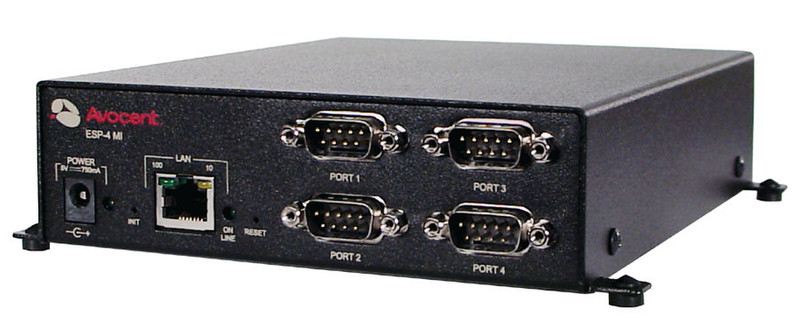 Vertiv ESP-4 MI Serial Hub 10Мбит/с Черный хаб-разветвитель