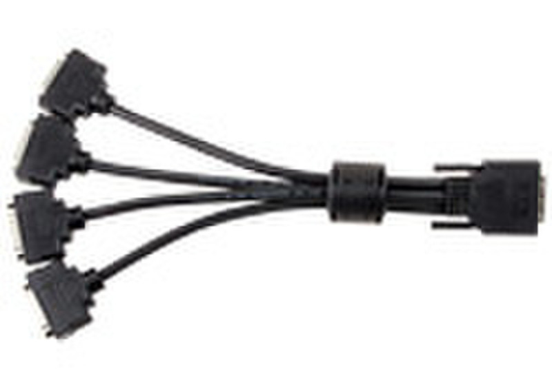 Matrox KX20-to-DVI quad-monitor adapter cable 1x KX20 4x DVI-I Черный кабельный разъем/переходник