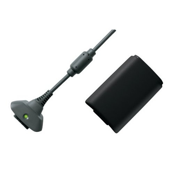 Microsoft Xbox 360 Play & Charge kit, Black Nickel-Metal Hydride (NiMH) rechargeable battery