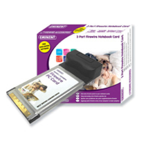 Eminent 3 Port Firewire Notebook Card 400Мбит/с сетевая карта