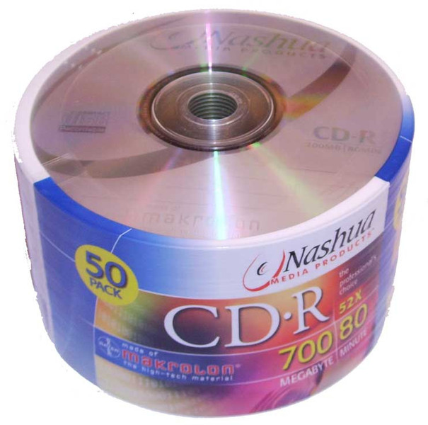 Nashua 50-pack CD-R, printed foil 80min./700MB, 52x CD-R 700MB 50Stück(e)