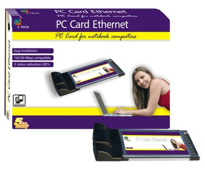 Eminent PC Card Ethernet Adapter 100Mbit/s networking card