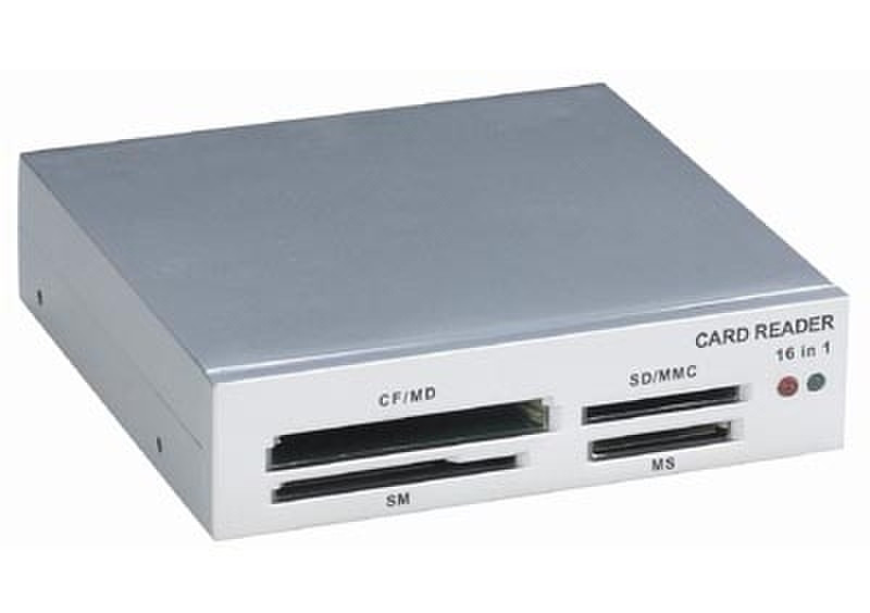 Techsolo TCR-1640 internal 16in1 cardreader, 3,5", silver USB 2.0 Cеребряный устройство для чтения карт флэш-памяти