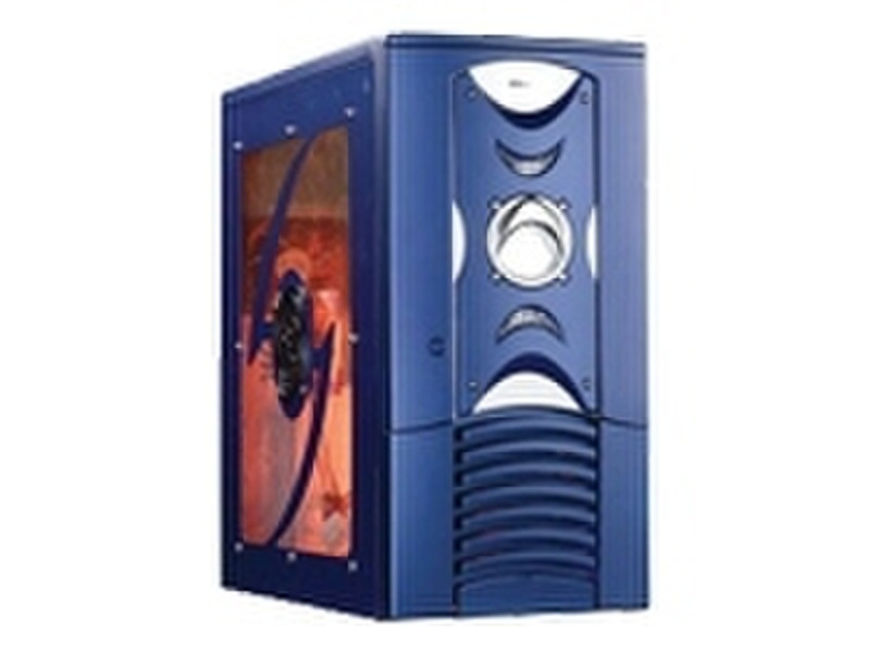 Techsolo TC-72 ATX Modding case, blau Midi-Tower Blau Computer-Gehäuse
