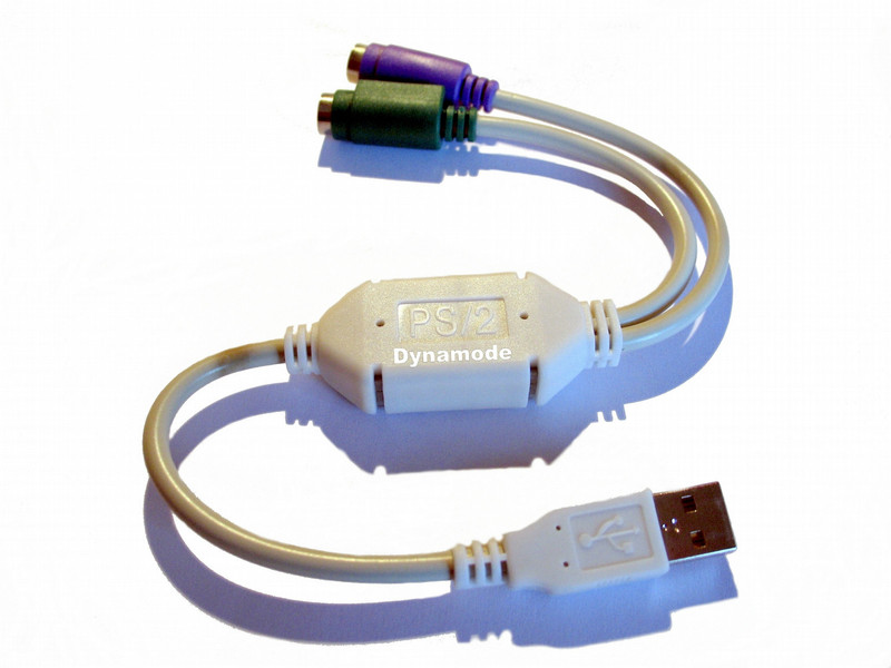 Dynamode USB to PS/2 Keyboard & Mouse Converter Weiß Kabelschnittstellen-/adapter