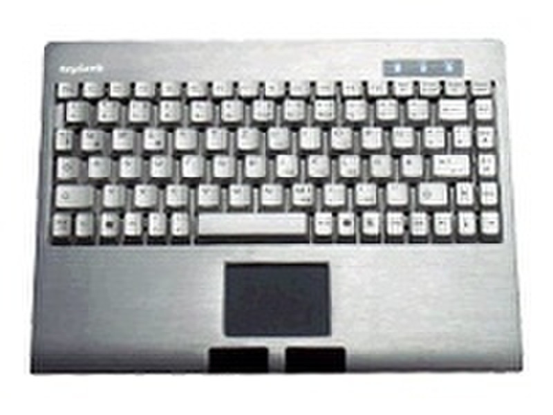 Nanopoint KB-ACK-540ALU Compact keyboard PS/2 Silber Tastatur
