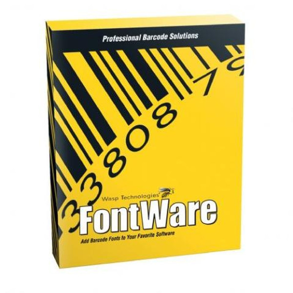 Wasp FontWare Pro with Add-ins for Excel and Word bar coding software