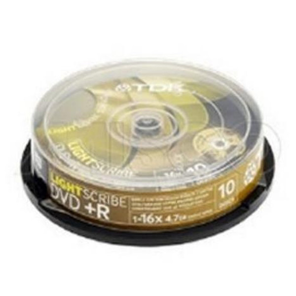 TDK DVD+R Lightscribe 10-pack 4.7GB DVD+R 10Stück(e)