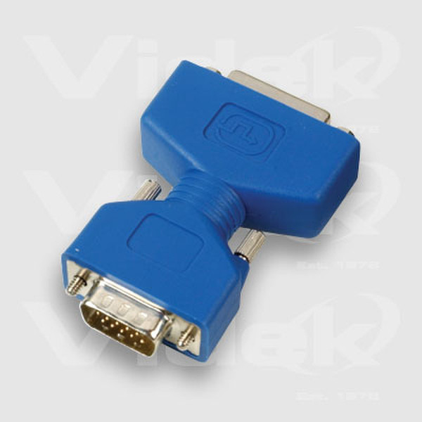 Videk DVI F to HDD DB15M Analogue Monitor Adaptor DVI HDD DB15 Blau Kabelschnittstellen-/adapter