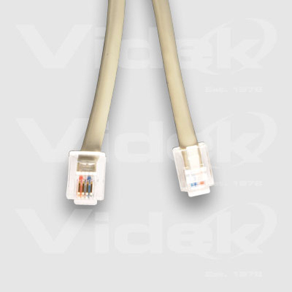 Videk 4 POLE RJ11 Male to Male ADSL Cable 2m 2m telephony cable