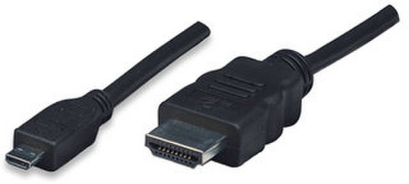 Manhattan 2m HDMI 2м HDMI Micro-HDMI Черный