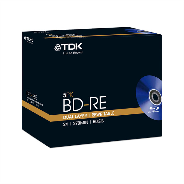 TDK 5 x BD-RE DL 50GB