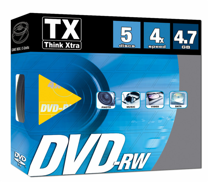 Think Xtra DVD-RW 4.7GB 4.7GB DVD-RW 5Stück(e)