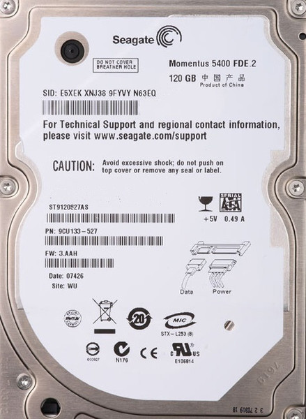 Seagate Momentus 5400 FDE.2 SATA 120GB 120GB Serial ATA internal hard drive