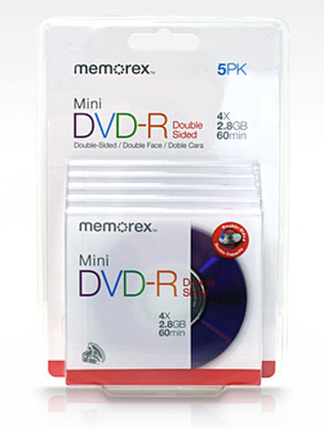 Imation Mini Double-Sided DVD With Slimline Jewel Case 5 Pack 2.8GB DVD-R 5Stück(e)