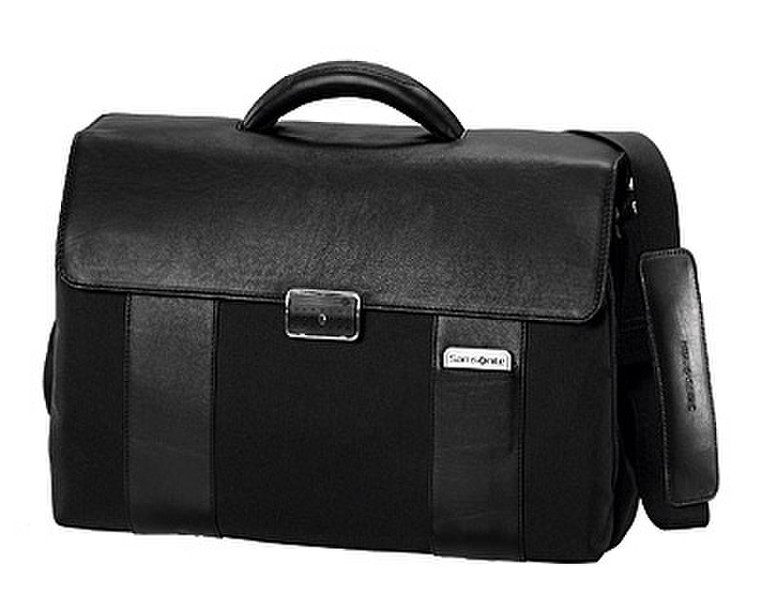Samsonite Orione Briefcase 1 Gusset Leather Black briefcase