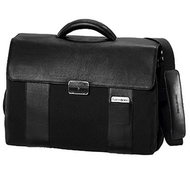 Samsonite Orione Briefcase 2 Gussets Leather Black briefcase