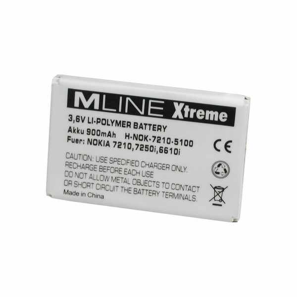 MLINE HNOK72105100 Lithium Polymer (LiPo) 900mAh 3.6V Wiederaufladbare Batterie