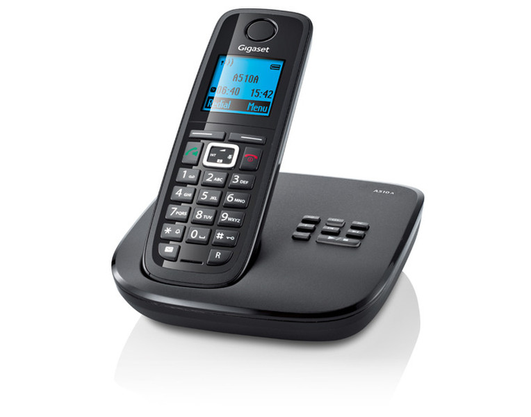 Gigaset A510A DECT-Telefon Anrufer-Identifikation Schwarz