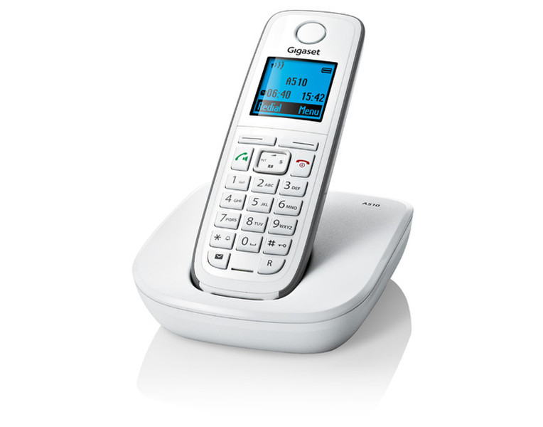 Gigaset A510 DECT телефон Идентификация абонента (Caller ID) Белый
