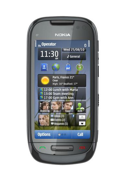 Nokia C7-00 Черный, Древесный уголь