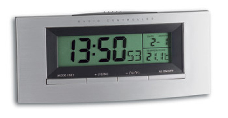 TFA 98.1030 Silver alarm clock