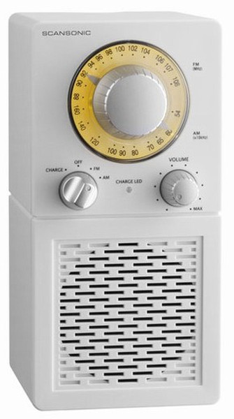 Scansonic P-2500 Портативный Аналоговый Белый радиоприемник