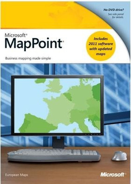 Microsoft MapPoint 2011 Europe, x32, WIN, EDU, 1u, DVD, ENG