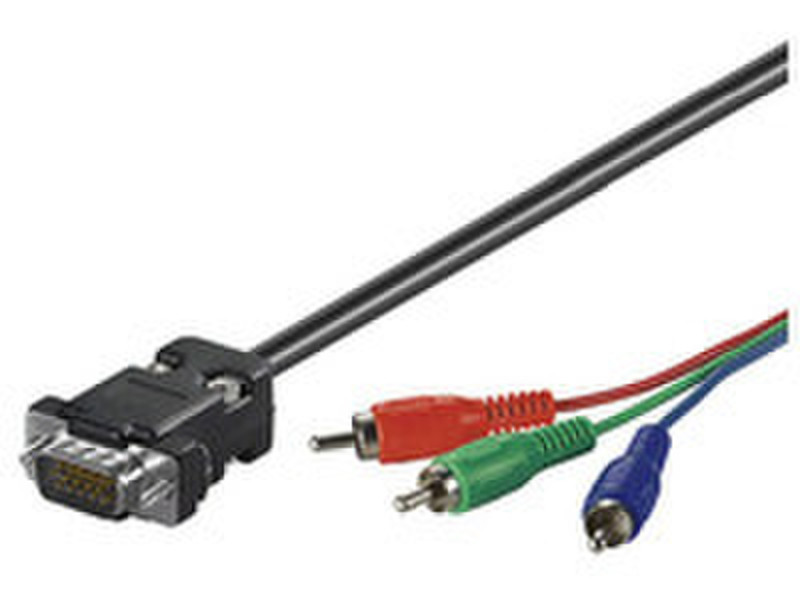 Microconnect MONGG2RCA 2m VGA (D-Sub) VGA (D-Sub) + RCA Schwarz Videokabel-Adapter