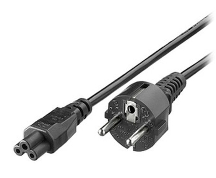 3GO CTREBOL CEE7/7 Schuko C6 coupler Black power cable