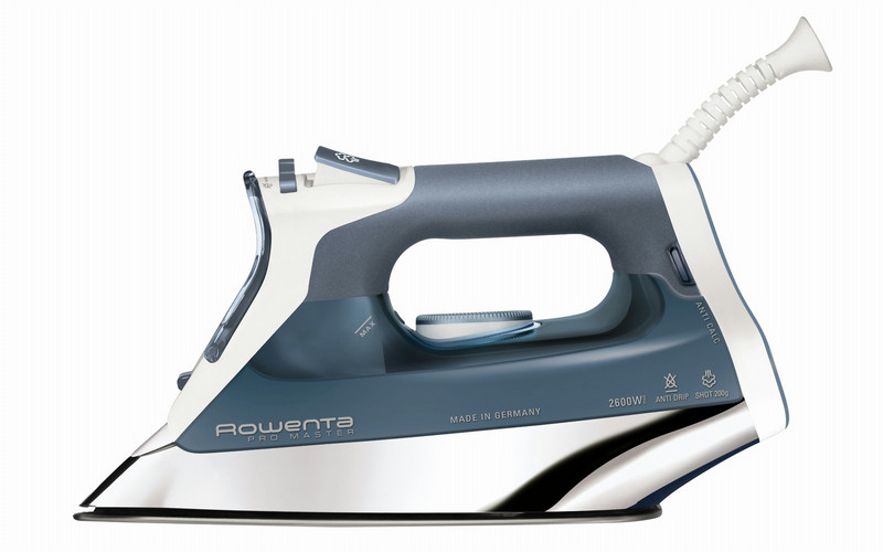 Rowenta Pro Master Dry & Steam iron Stainless Steel soleplate 2600Вт Синий