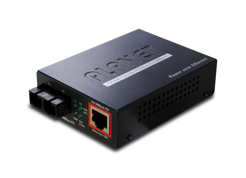 Planet FTP-802S15 100Mbit/s 1310nm Multi-mode,Single-mode Black network media converter