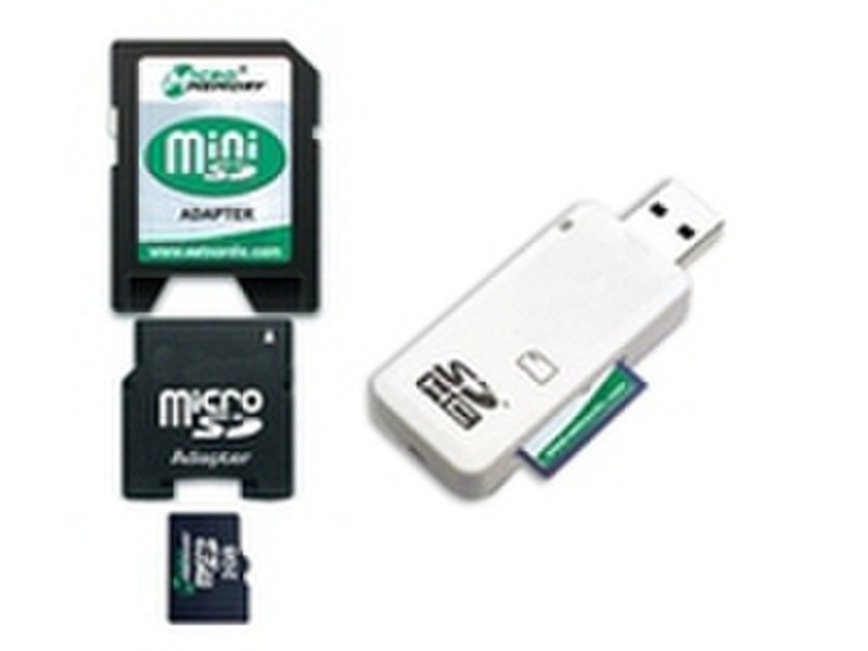 MicroMemory MMMICROSD/2GB-2ADAPT-READER 2GB MicroSD memory card