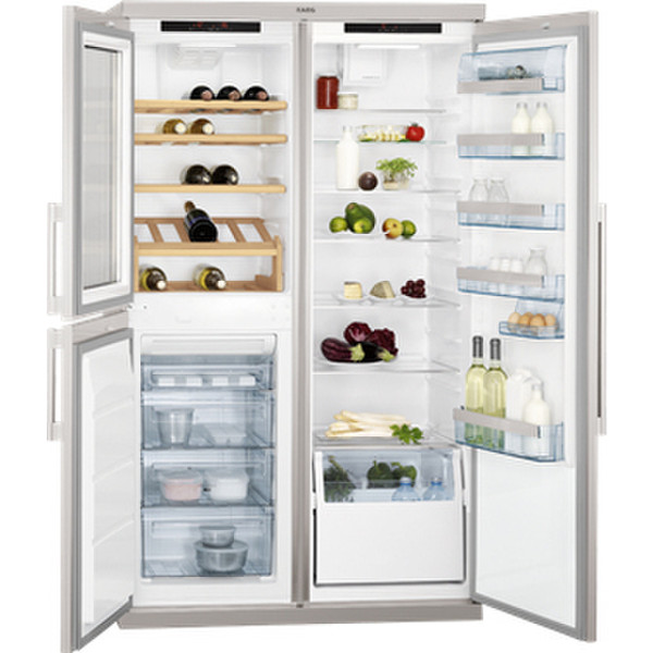 AEG S92500CNM0 freestanding A+ Stainless steel side-by-side refrigerator