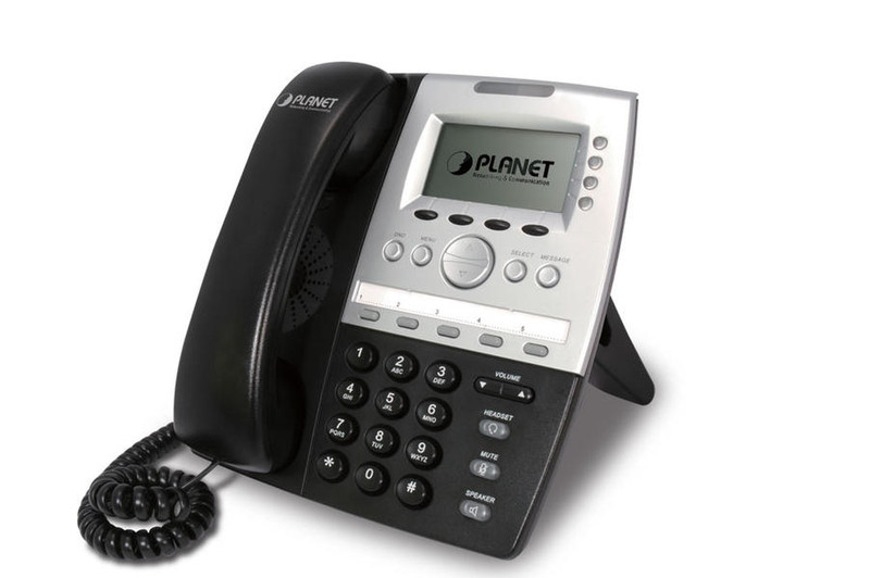 Planet VIP-351PT Wired handset 4lines LCD Black,Silver IP phone