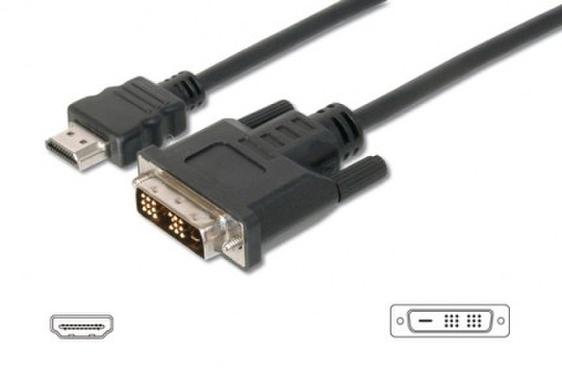 ITB CMGLP8740 2m HDMI DVI-D Schwarz Videokabel-Adapter