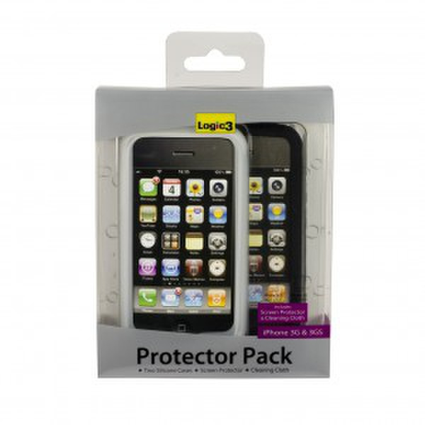 Logic3 Protector Pack for iPhone 3G/3GS Black,Transparent