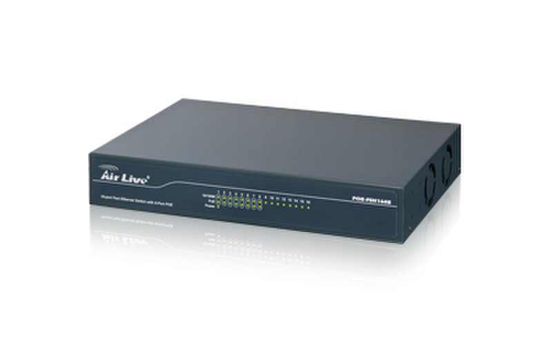 AirLive POE-FSH1608 Unmanaged Power over Ethernet (PoE) Graphite network switch