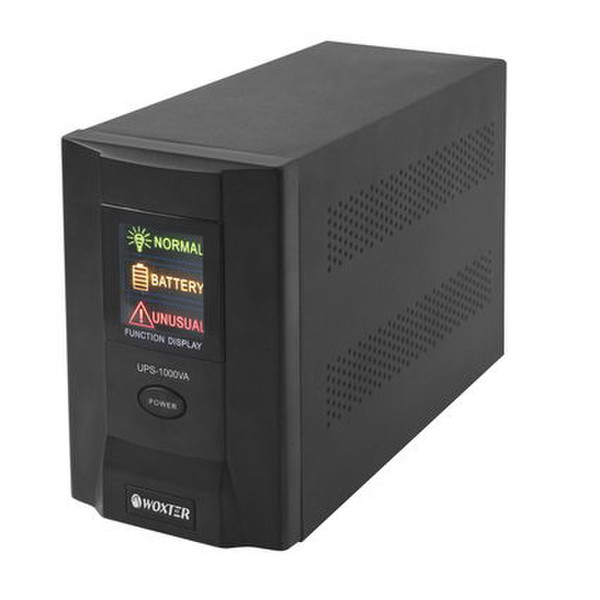 Woxter UPS 1000VA 1000VA 2AC outlet(s) Tower Black uninterruptible power supply (UPS)