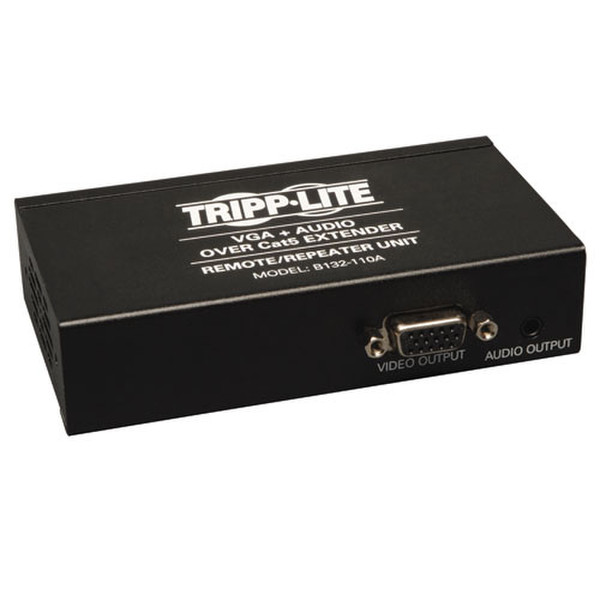 Tripp Lite VGA with Audio over Cat5 / Cat6 Extender, Box-Style Repeater, 1920 x 1440 at 60Hz, Up to 305 m (1,000-ft.) video splitter