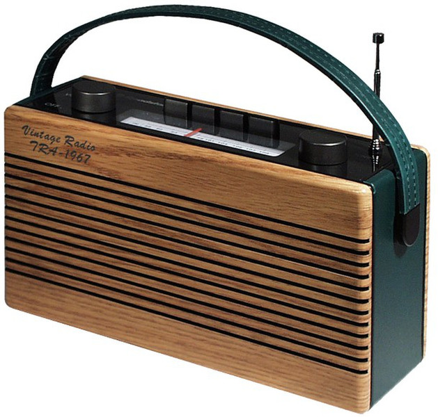 Roadstar TRA-1967 Портативный Аналоговый Коричневый, Зеленый радиоприемник