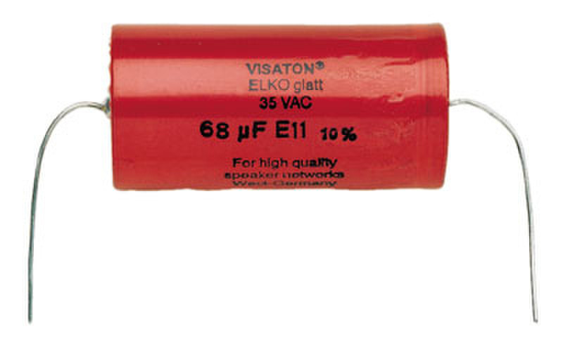 Visaton Electrolytic special 1.5µF Fixed  capacitor Zylindrische AC Rot Kondensator