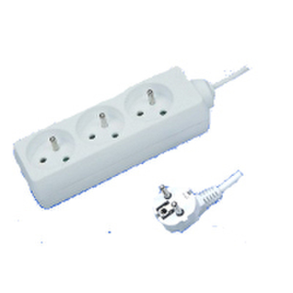 Neklan 1.5m Power Extension 3AC outlet(s) 1.5m Weiß Verlängerungskabel