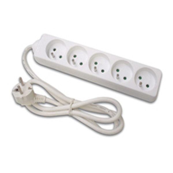Neklan 1.5m Power Extension 5AC outlet(s) 1.5m White power extension